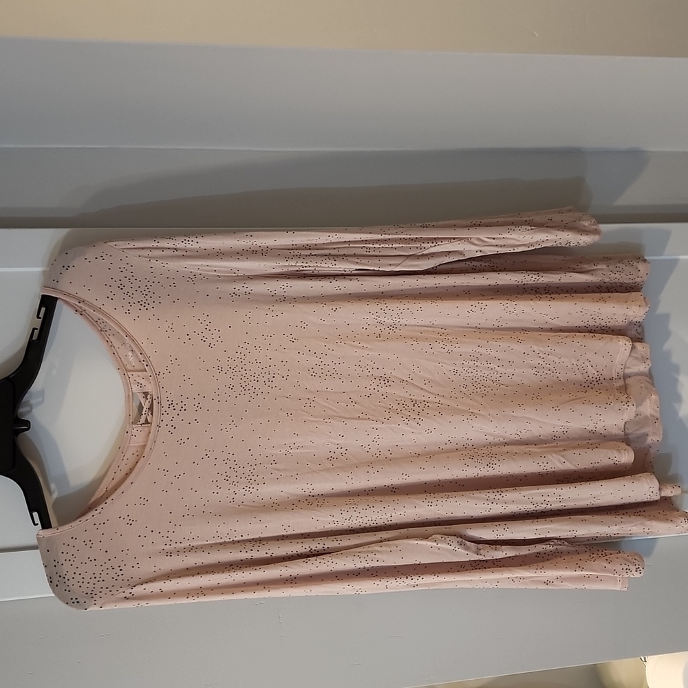Lane Bryant, Pink/black dotted long sleeve Top. 18/20
